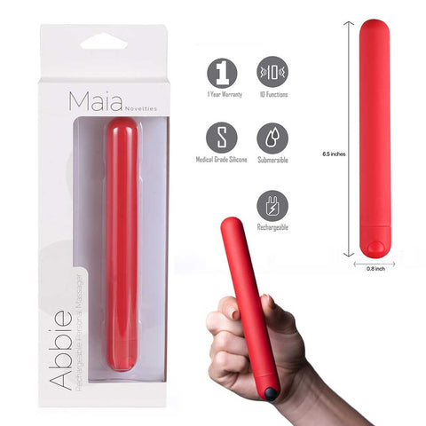 Maia Toys ABBIE USB Rechargeable X-Long Super Charged Bullet Red