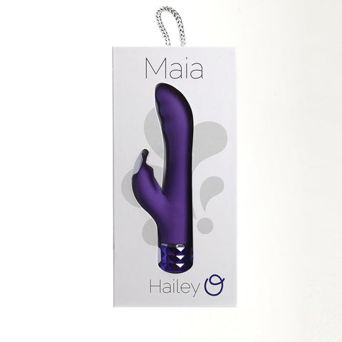 HAILEY Crystal Gems USB Rechargeable Silicone 10-Function G-Spot Vibrator Purple*