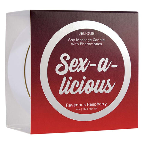 Jelique Soy Massage Candle With Pheromones Sex-A-Licious Ravenous Raspberry 4oz