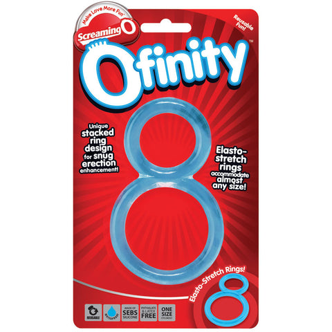 Screaming O Ofinity Silicone Double Penis Cock Ring - Blue
