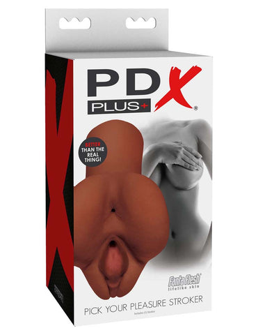PDX Plus Pick Your Pleasure Stroker Male Masturbator BROWN