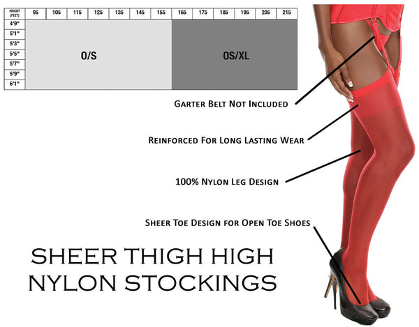 Coquette Thigh High Sheer Nylon Stockings Hosiery