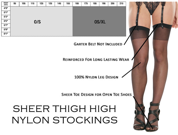 Coquette Thigh High Sheer Nylon Stockings Hosiery