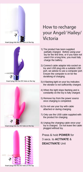 VICTORIA Crystal Gems USB Rechargeable Silicone 10-Function Dual Vibrator Pink