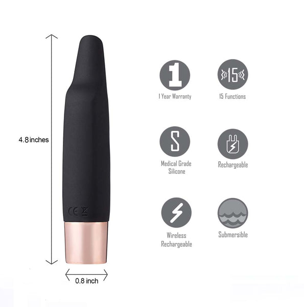 Maia Toys ASPEN 15-Function Rechargeable Wireless Flickering Tip Vibrator
