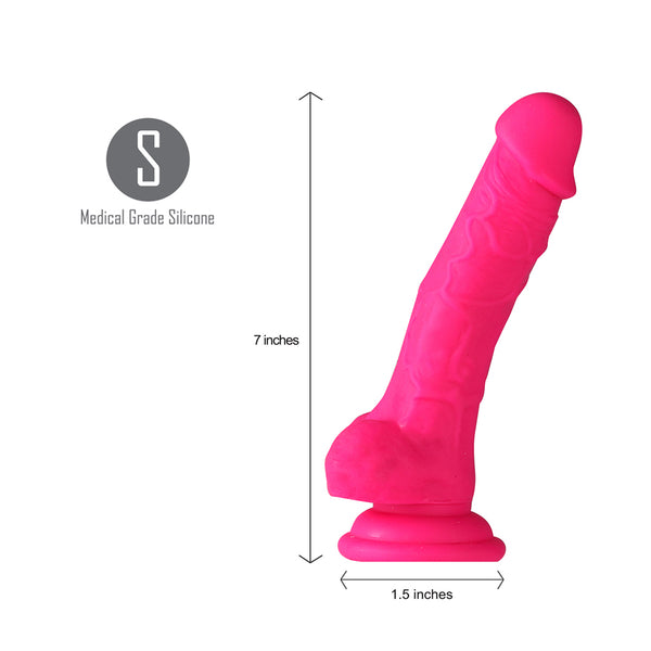 BILLEE 7-Inch Silicone Realistic Suction Cup Dong Harness Compatible