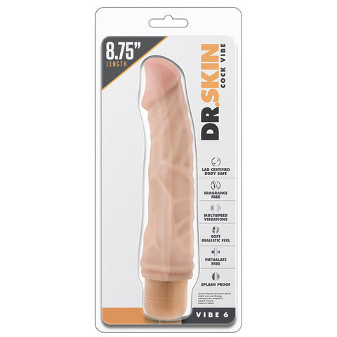 Dr. Skin Cock Vibe Vibrating Dildo Vanilla 9 Inch