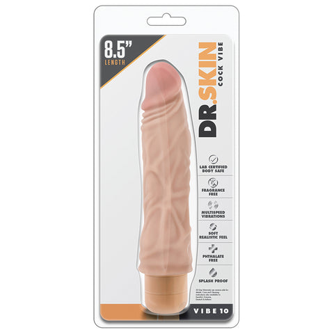 DR. SKIN 8.5 Inch Vibrating Dildo Beige