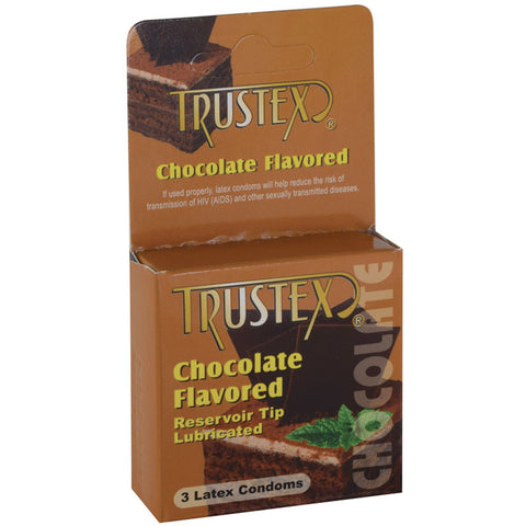 Trustex Flavored Latex Lubricated Condoms - Chocolate (3-Pack)