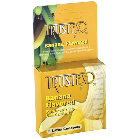 Trustex Flavored Latex Lubricated Condoms - Banana (3-Pack)