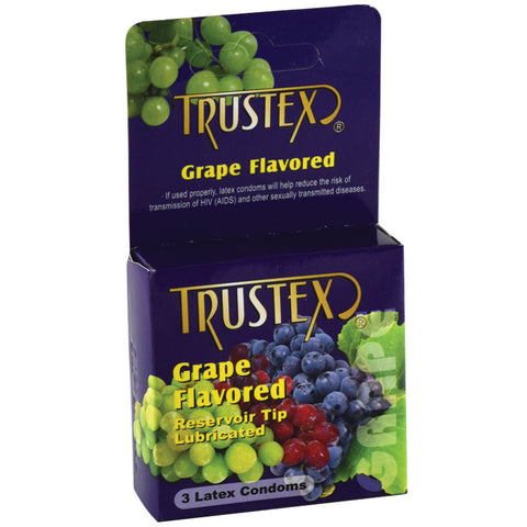 Trustex Flavored Latex Lubricated Condoms - Grape (3-Pack)