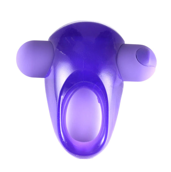 Casey USB Rechargeable Vibrating Erection Enhancer Cock Ring Bullet Vibrator Purple