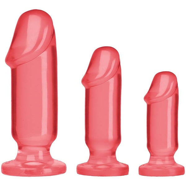 Crystal Jellies Anal Sex Trainer Anal Starter Kit 3-Piece Set by Doc Johnson Harness Compatible