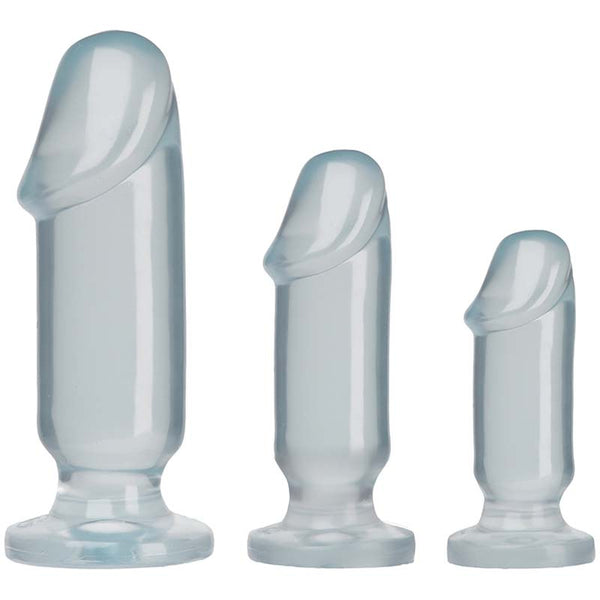 Crystal Jellies Anal Sex Trainer Anal Starter Kit 3-Piece Set by Doc Johnson Harness Compatible