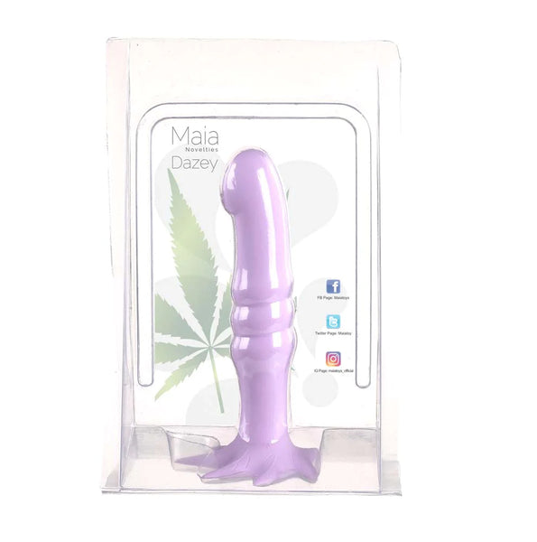 Maia Toys DAZEY 420 Series 7 Inch Cannabis Leaf Dong Purple 420 Series