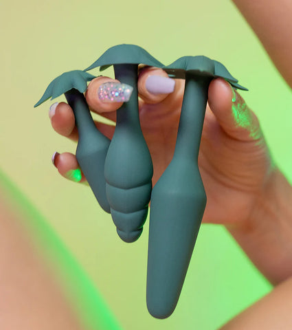 Maia Toys Doobies Hemp Leaf Anal Trainer Silicone Set - 3 Sizes 420 Series