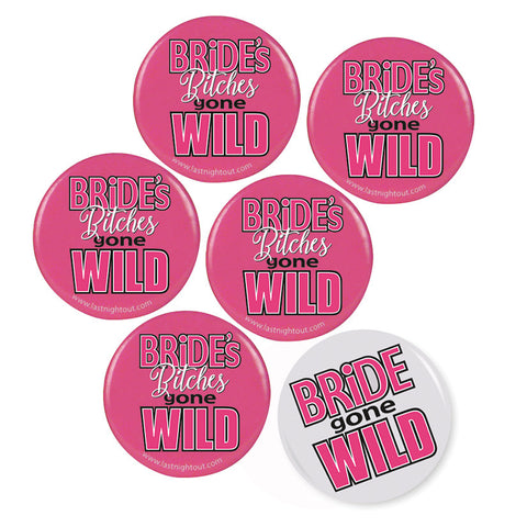 Bride/Bride Bitches Buttons (6 Pack)*