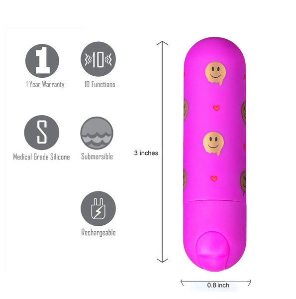 GIGGLY USB Rechargeable Super Charged Mini Bullet Clitoral Vibrator