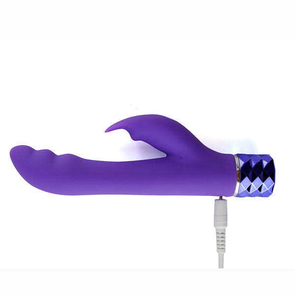HAILEY Crystal Gems USB Rechargeable Silicone 10-Function G-Spot Vibrator Purple*