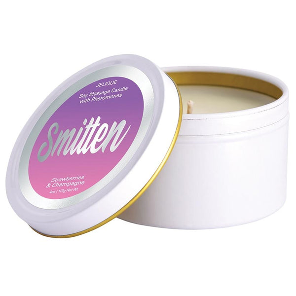 Jelique Soy Massage Candle With Pheromones SMITTEN STRAWBERRY CHAMPAGNE