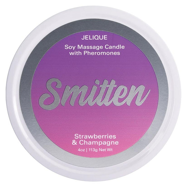 Jelique Soy Massage Candle With Pheromones SMITTEN STRAWBERRY CHAMPAGNE