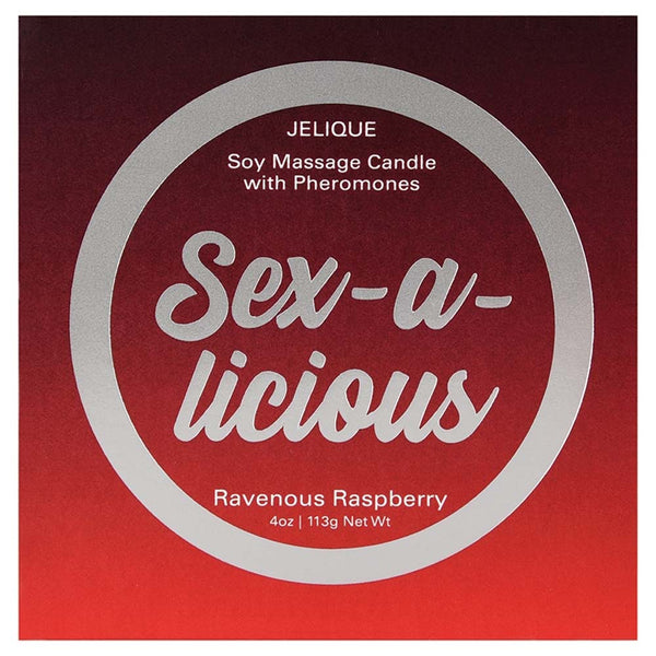 Jelique Soy Massage Candle With Pheromones Sex-A-Licious Ravenous Raspberry 4oz