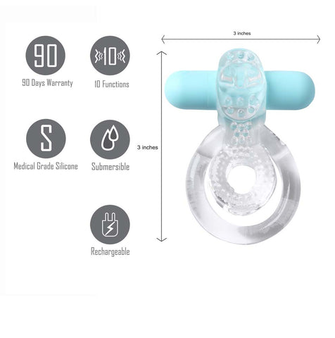 Jayden by Maia Toys Vibrating Erection Enhancer Cock Ring Clear