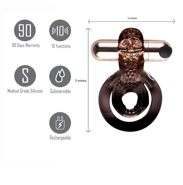 Jayden by Maia Toys Vibrating Erection Enhancer Cock Ring Rose Gold
