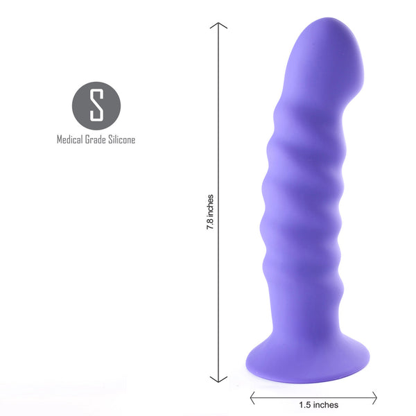 KENDALL Silicone Dong Swirled Satin Finish - NEON PURPLE Harness Compatible
