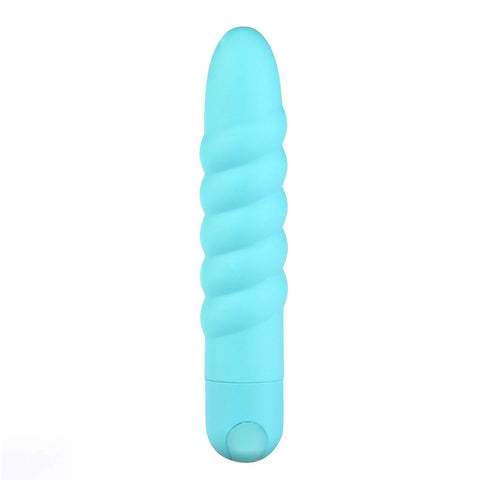 MAIA TOYS LOLA USB Rechargeable Silicone 10-Function Vibrating Twisty Bullet Blue