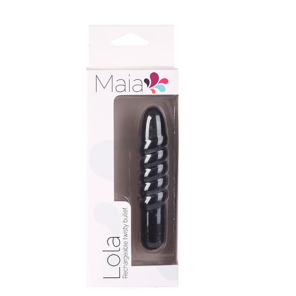 MAIA TOYS LOLA USB Rechargeable Silicone 10-Function Vibrating Twisty Bullet Black