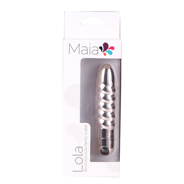 MAIA TOYS LOLA USB Rechargeable 10-Function Vibrating Twisty Bullet Rose Gold