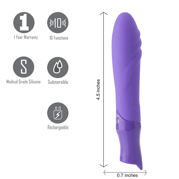 MAIA TOYS MARGO USB Rechargeable Silicone 10-Function Textured Bullet Vibrator