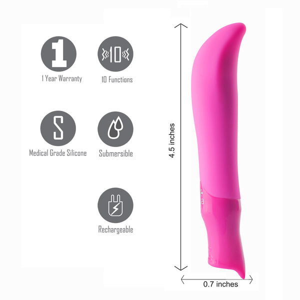 MAIA TOYS MADDIE USB Rechargeable Silicone 10-Function G-Spot Bullet Vibrator