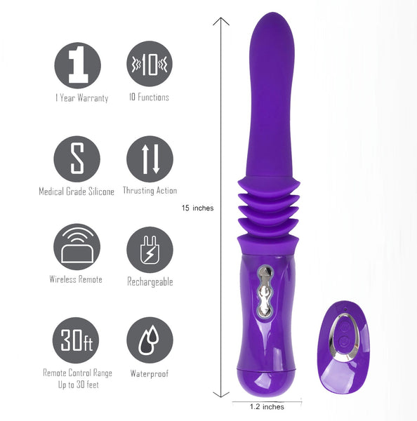 Maia MONROE Remote Control Rechargeable Thrusting Vibrator