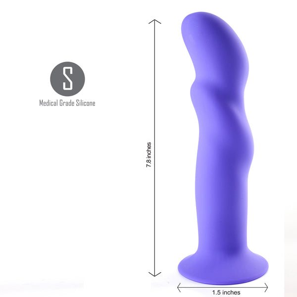 RILEY Silicone Swirled Dong - PURPLE Harness Compatible