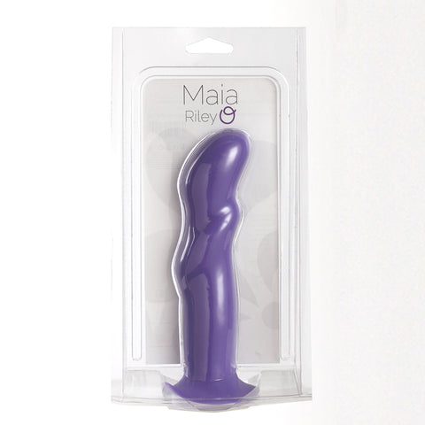RILEY Silicone Swirled Dong - PURPLE Harness Compatible