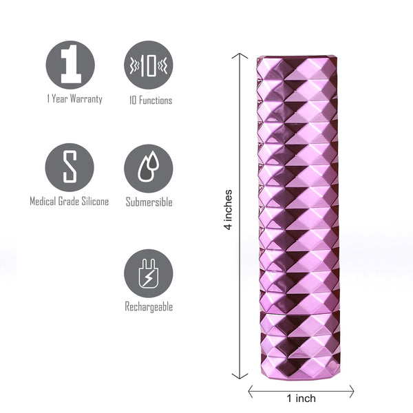 ROXIE Crystal Gems USB Rechargeable Lipstick Bullet Vibrator