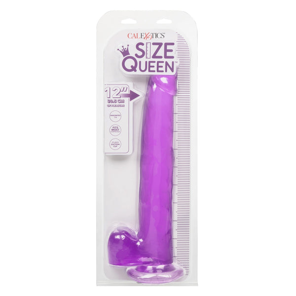 Size Queen 12 Inch Realistic Suction Cup Dildo Dong PURPLE by Cal Exotics