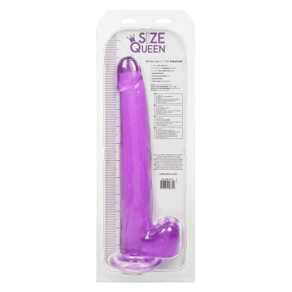 Size Queen 12 Inch Realistic Suction Cup Dildo Dong PURPLE by Cal Exotics