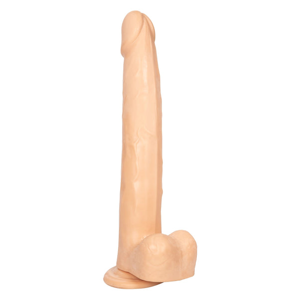 Size Queen 12 Inch Realistic Suction Cup Dildo Dong IVORY by Cal Exotics