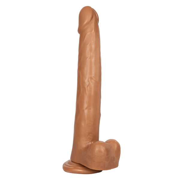 Size Queen 12 Inch Realistic Suction Cup Dildo Dong BROWN by Cal Exotics