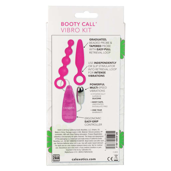 Booty Call Booty Vibro Vibrating Bullet Vibrator Anal Plug Bead Kit*