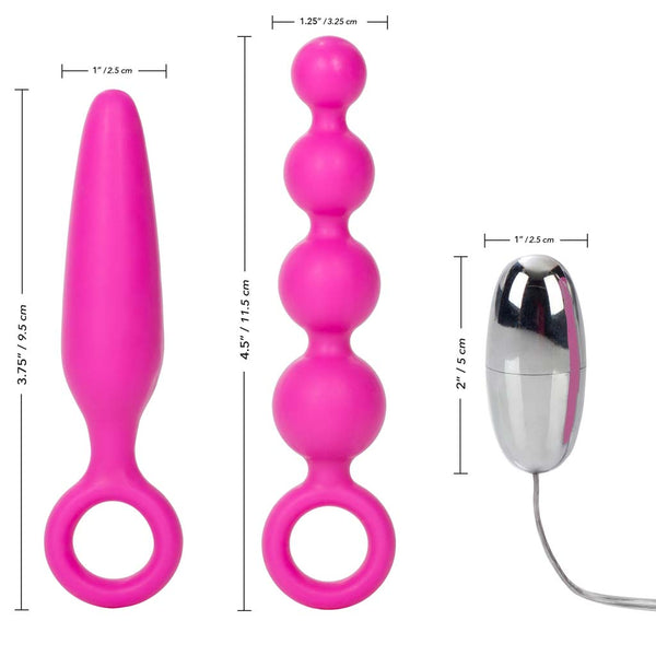 Booty Call Booty Vibro Vibrating Bullet Vibrator Anal Plug Bead Kit*