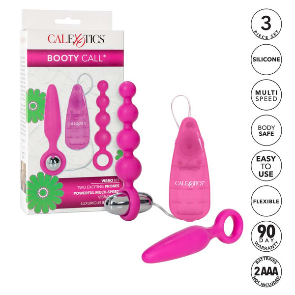 Booty Call Booty Vibro Vibrating Bullet Vibrator Anal Plug Bead Kit*