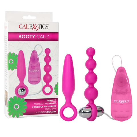 Booty Call Booty Vibro Vibrating Bullet Vibrator Anal Plug Bead Kit*