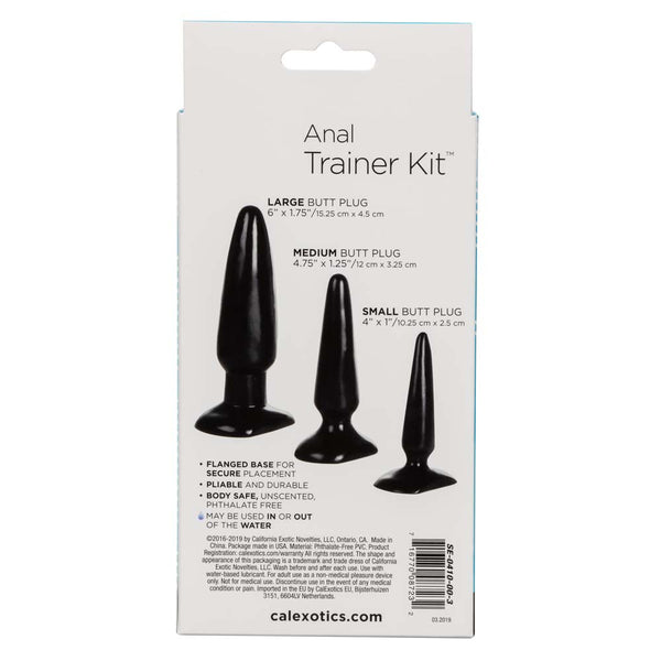 CalExotics Anal Sex Trainer Set Of 3 Butt Plugs - Black*