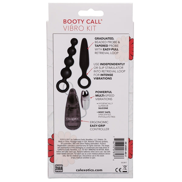 Booty Call Booty Vibro Vibrating Bullet Vibrator Anal Plug Bead Kit*