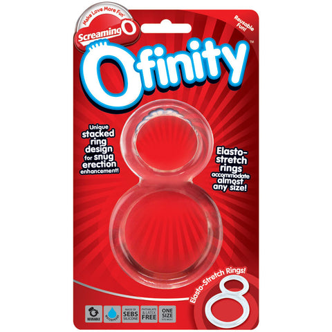 Screaming O Ofinity Silicone Double Penis Cock Ring - Clear