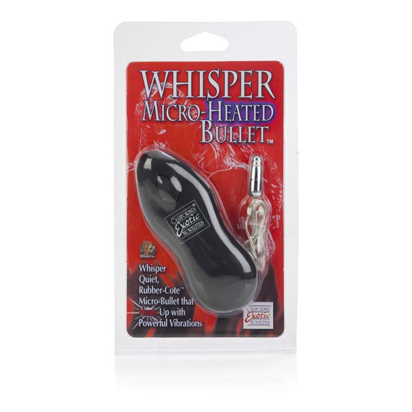 Whisper Micro Heated Bullet Vibrator Black Clam